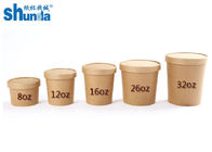 150oz Eco Friendly Disposable Paper Products Kraft Paper Soup Salad With Lid