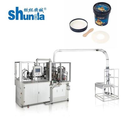 Jakość Ultrasonic Heating Ice Cream Cup Making Machine z normalną prędkością 120-160 PCS/MIN fabryka